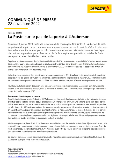 Communication du RéseauPostal_1454 L Auberson_Service à domicile