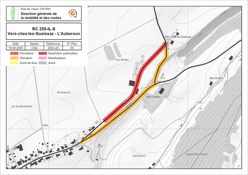 Plan RC 255-IL-S Vers-chez-les-Gueissaz - L'Auberson