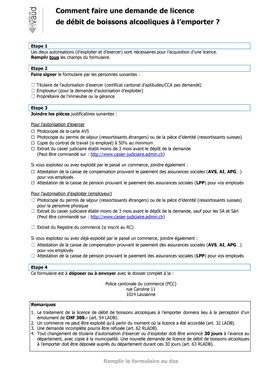 Demande de débit de boissons alcooliques à l'emporter Fichier à télécharger