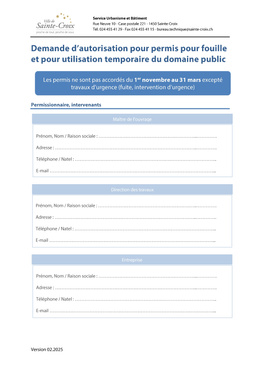 Permis de fouilles et occupation du domaine public Fichier à télécharger