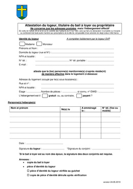 Attestation du logeur Fichier à télécharger