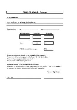 Formulaire d'annonce colonies Fichier à télécharger